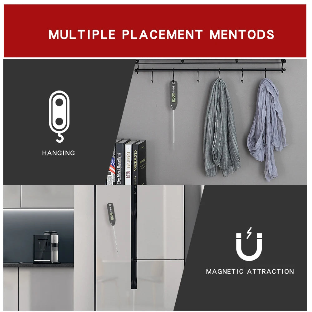 Digital Meat Food Thermometer for Candy, Milk, BBQ Cooking, Probe Instant Read Thermometer for Pork, Chicken Beef Temperature